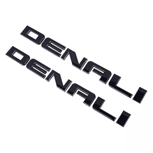 Image of Door Side Left Right Badge Emblem Replacement for 2007-2020 Denali 2PCS (Gloss Black)