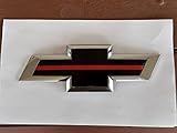 EmblemsPlus RED LINE Edition Chevy Silverado Grille and Tailgate Bowtie Emblem ( DIY ) Decal Overlay Vinyl Sheets ( You-Cut-Your-OWN ) Easy to Install 2 Sheets Fit 2014 Thru 2018.