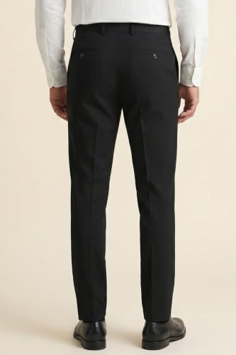 Image of Peter England Men's Slim Fit Mid Rise Formal Stretchable Knit Super Trouser | Comfort Lycra | 360-Degree Stretch