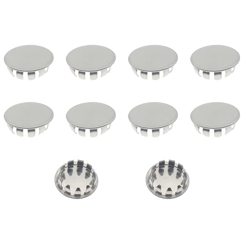 LBTODH 10 PCS Electrical Box Knockout Plugs Round Stainless Steel Seal Electrical Panel Knockout Plugs for Closure Unused 1-2 Electric Box Outlets Holes
