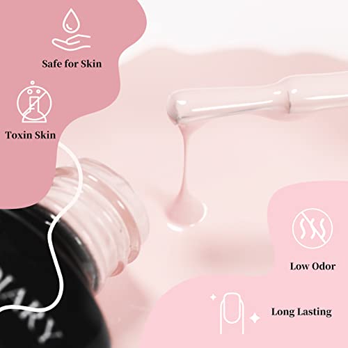 NICOLE DIARY UV Nagellack Set mit Unterlack Überlack 8PCS 8ML Shellac Nagellack Nude Rosa Gel Nagellack Set mit Base… – Bild 7