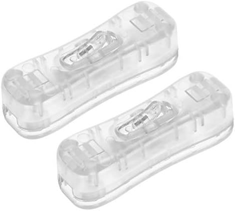 uxcell Inline Cord Switch AC 250V 2A SPST Feed-Through Rocker Switch for Bedroom Table Lamp Desk Light, Clear (Pack of 2)