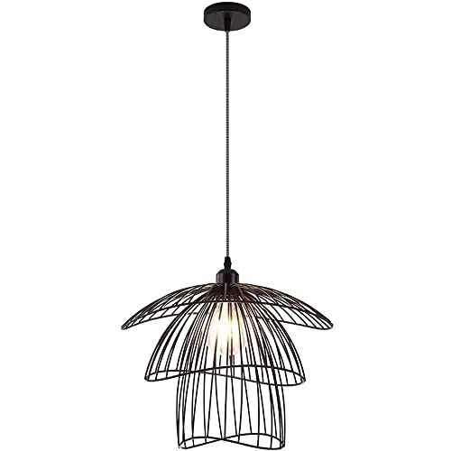 Chandelier chapeau de paille multicouche en métal noble suspension E27