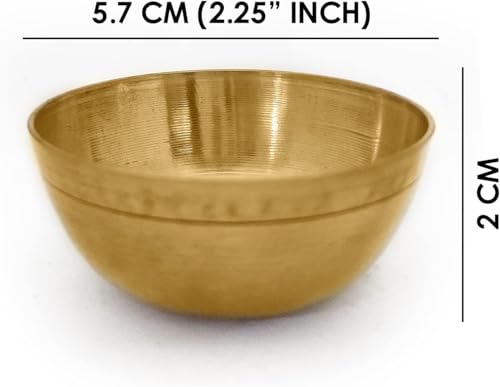 SATVIK Set of 6 Pure Brass Bhog Bowl Set for Pooja & Meditation | Indian Altar Supplies | Prasad Bowls for Diwali, Yoga, & Buddhist Offering | Durable & Decorative Brass Katori - Image 3