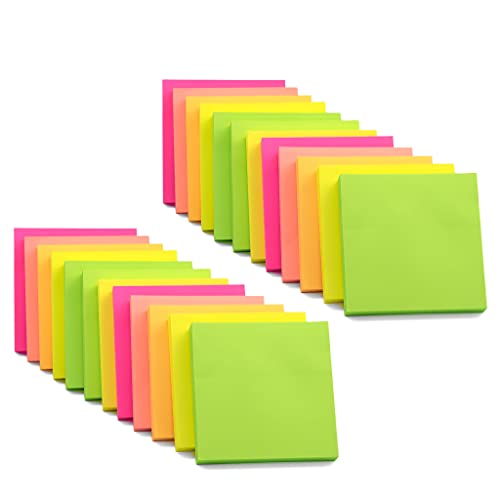 Blocs de notes adhésives 76x76mm en lot de 24 pour organisation bureau