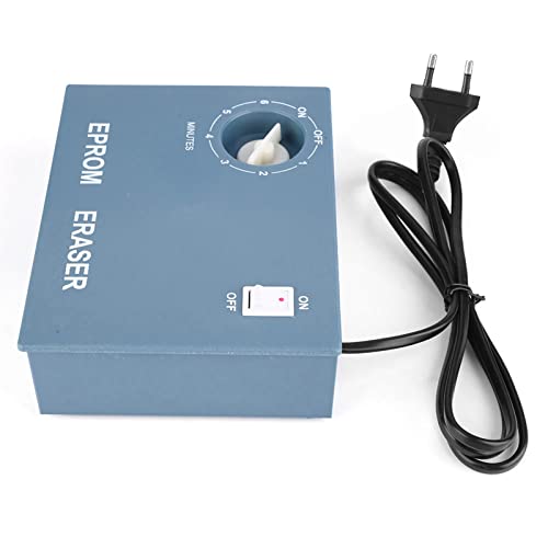 ERYUE Borrador de EPROM de Alta Velocidad, Borrador de Datos de Chips Ultravioleta, Temporizador, Tamaño Portátil y Liviano, Ideal para Borrar Seis Chips a la Vez, para una (Enchufe de la UE)