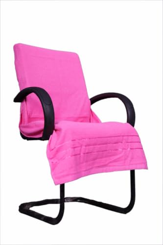 Image of ROMAN HOME Car & Office Chair Towel with 2 Tie Knots| Super Soft 400 GSM (1, Pink)