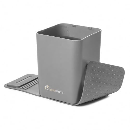 Image of Car Trash Can for Vehicles Leakproof Compact Garbage Bin w /Stability Flap, Anti-Slip Base, Portable Trash Holder for Cars, Trucks, SUVs, Minivans (Gray, Medium)