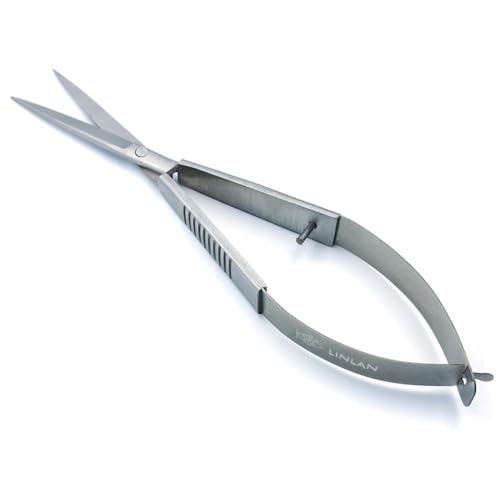 Image of LINLAN Aquatic Plant Spring Scissors for Precise Trimming, Stainless Steel with Top Rebound Feel, Ideal for Aquatic Ferns and Microsorum Pteropus in Planted Tanks