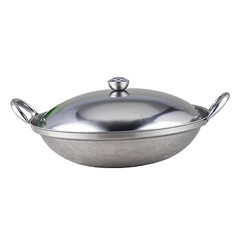 WEKADRIN Olla con Tapa Inoxidable para Bar Cacerola Ligera con Asas Aislantes Calentamiento Rápido y Distribución Uniforme para Cocina y Picnic