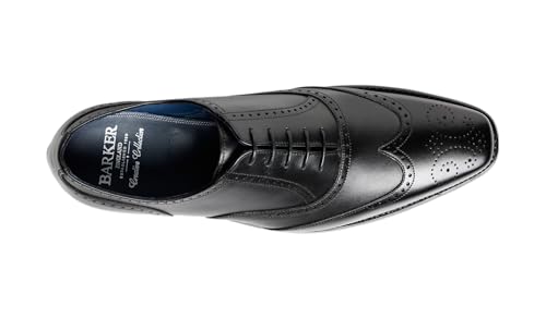 Image of BARKER Johnny Men's Handmade Leather Brogue Oxford Shoes - Goodyear Welted, Full Leather Sole & Lining, Premium Formal Dress Shoes for Business & Weddings