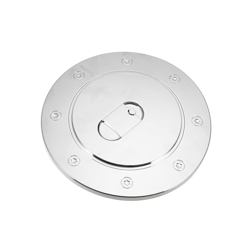 ACROPIX Chrome Plated Fuel Tank Filler Cap Cover Decoration for Toyota Tundra 2007-2019 Stick-on Gas Door Filler Cover Silver Tone Car Parts