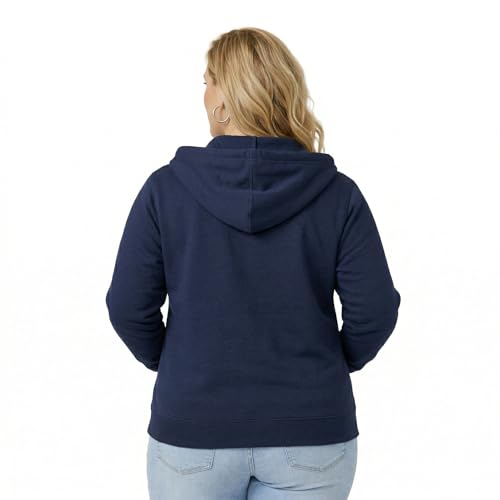 Image of HOODLIFE True-Fit Women's Plus Size Zip-Up Hoodie Jacket - Soft Cotton Fleece Sweatshirt with Hood, Full Zipper, Pockets - Casual Everyday Winter Wear