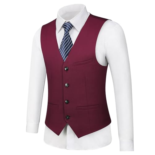 Rogers & Morris Suits for Men Slim fit 3 Piece Solid Essential One Button Suit Set Blazer with Pants and Vest4