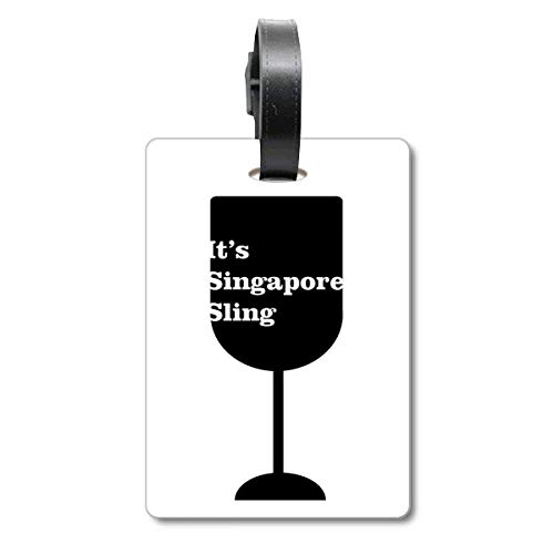 Étiquette d'identification silhouette de Singapour pour valise et sac de voyage en PVC rigide