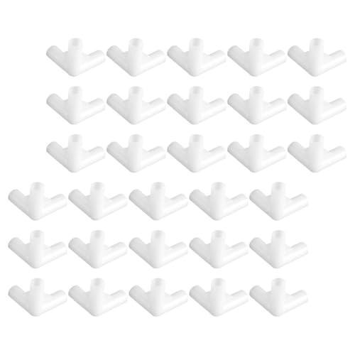Veemoon 30 Stück Zeltzubehör mit 3 Wege Pp Verbindern Leichter Winkelverbinder für Pavillon und Gewächshausrahmen Kompakt und Wiederverwendbar für Outdoor Camping