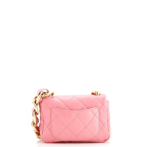 Pre-Loved Funky Town Flap Bag Quilted Lambskin Mini, Pink4