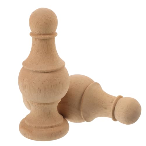 Remate decorativo de madera 2 piezas con diseño de columna y bola para postes