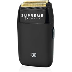 Supreme Trimmer Crunch Lite STF600 | ماكينة حلاقة احترافية مزدوجة الرقائق للرجال | لاسلكية وسلكية، وقت تشغيل 60 دقيقة، شاشة LED مخفية | ماكينة حلاقة تشطيب الوجه والرأس للحلاق