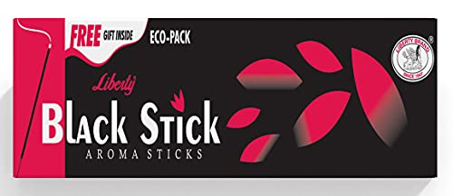 LIBERTY Black Stick Fragrance Aroma Sticks | Low Smoke Incense Sticks | Charcoal Free Agarbathi Eco-pac (2)
