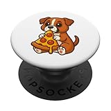 Adorable Boxer Puppy Enjoying a Pepperoni Pizza Slice PopSockets Adhesive PopGrip