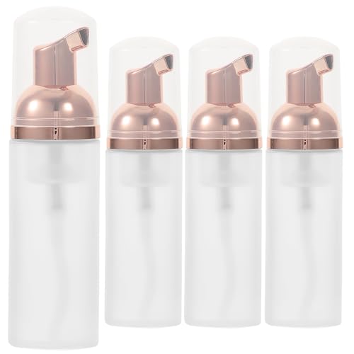 PRETYZOOM 4 Stück Frostsichere Schaumspender Druckbetätigte Schaumbubble Flaschen mit Mattem Transparentem Körper und Roségoldenem Pumpkopf Kompakt Nachfüllbar für Reisen und Alltag