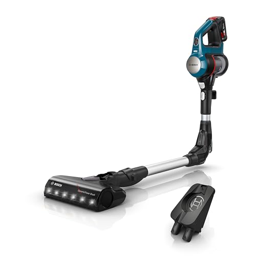 Bosch - Aspiradora Sin Cable, Unlimited 7, Baterías de 2.5 Ah, Flex Tube, Boquilla Ligera, Luces LED, Azul Laguna, BSS71125AH