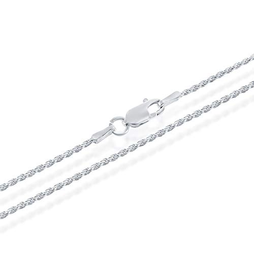 Sterling Silver Diamond Cut High Polished 1Mm Italian Twisted Rope Chain Necklace 16"-24" (18) #TOP1