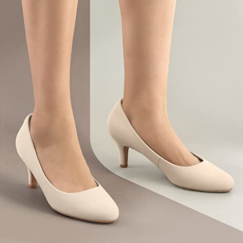 Ankis Nude Pumps for Women, Comfortable Low Heel Women Pumps Closed Round Toe Dress Shoes for Work Office Wedding Party Prom, 2.5 Inch4