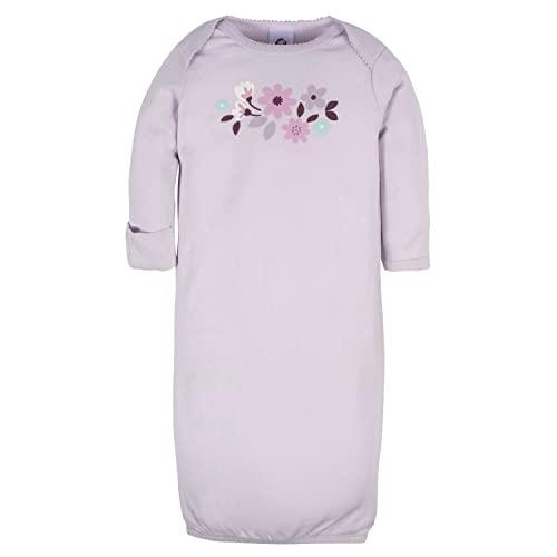 Image of Gerber Baby Girls 4-Pack Sleeper Gown - Soft Cotton Newborn Nightgowns, Elastic Hem Sleepwear Set for Infant Girls