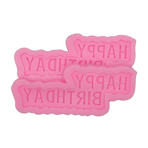 HengKe 2 peças de molde de silicone com letras, decoração de bolo, pudim, feito à mão, sorvete, cubo