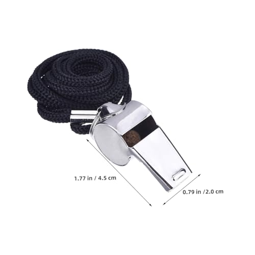 Silbatos de acero inoxidable para árbitro 6 pzas con cordón miniatura 2
