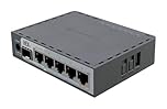 MikroTik hEX S (2025) E60iUGS A compact, affordable wired router featuring a 2.5G SFP port, 5x Gigabit Ethernet, PoE out, USB, and a fast dual-core CPU