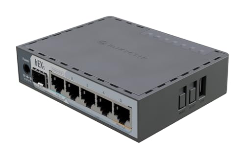 MikroTik hEX S (2025) E60iUGS A compact, affordable wired router featuring a 2.5G SFP port, 5x...