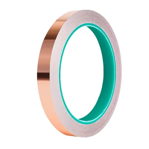 skycabin Double-Sided Conductive Copper Tape with Adhesive,10mmX25m Copper Foil Tape for Guitar Bass EMI Shielding, Arts&DIY Crafts, Electrical Repairs, Grounding,Snail Protection,Slug Repellent