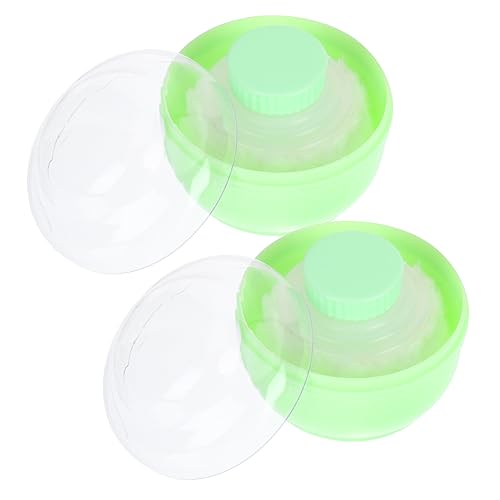 SAFIGLE 2pcs Baby Powder Puff Boxes Compact Pressed Powder Container for Talc Dusting Powder Body Powder Safe Material Sturdy Leakproof Design Travel or Home Use