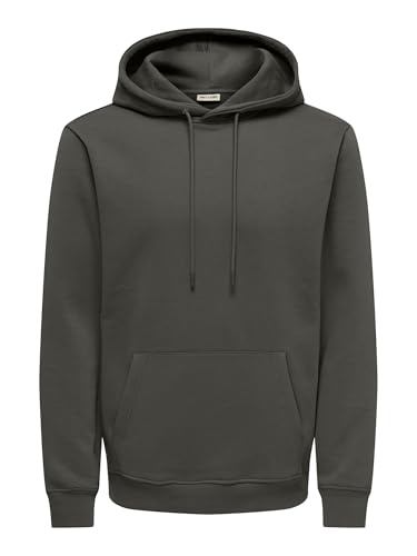 Sweat à capuche homme noir coton Only & Sons Onsconnor Life