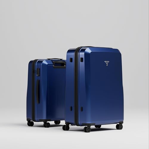 Image of Check-in Combo (Large - 75cm and Medium - 65cm) Trolley Bag & Free Backpack, Built-in Digital Weighing Scale, Cup Holder, 8 Smooth Wheels, ABS Hooks, PC Hard-Shell (Checkin Combo, Indigo)