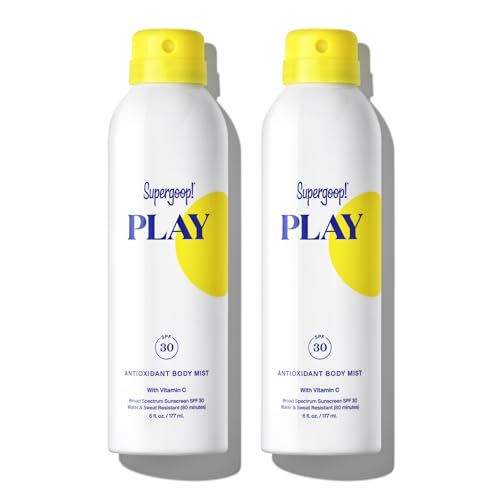 Supergoop! PLAY SPF 30 Antioxidant Body Mist w/Vitamin C - 6 fl oz, Pack of 2 - Broad Spectrum Sunscreen Spray - Great for Active Days