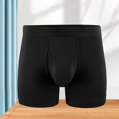 Men's Cotton Boxer Briefs - Soft Breathable Underwear, Regular Long Leg(S-XXL)