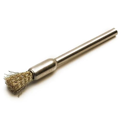 Image of 20PCS Brass Wire Brushes,Small Cleaning End Brushes Pen 1 /8″ x 1 /5″(3X5mm) Removes Burrs, Dust, and Oxide Layer, Metal Rust Removal, Cleaning, and Polishing Rotary Tools