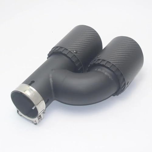 Tubo de escape de coche tuning con garganta de cola doble negra y ajuste universal 4