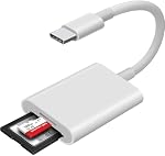 USB C SD Card Reader, WNXSLOAD SD Card Adapter with Dual Slots for iPhone 15 16 Pro iPad Mac MacBook Laptop Android, USB-C/TypeC High-Speed Trail Camera Memory Card Reader, Plug & Play - 2 Slots