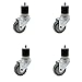 Polyurethane Swivel Expanding Stem Caster Set of 4 w/3" x 1.25" Gray Wheels and 1-7/8" Stems - Includes 4 Swivel - 1200 lbs Total Capacity - Service Caster Brand