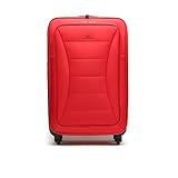 MISAKO Maleta Mediana de Viaje Leslie Roja | Maleta Elegante de Nylon Blanda | 67x42x33cm | Maleta para Viajes | Diseño Elegante con 4 Ruedas giratorias | Semirrígida - 2,8KG