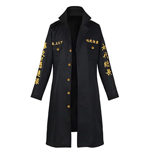Disfraz de anime para cosplay de Manjiro, chaqueta, capa, uniforme negro, traje de Halloween para adultos, abrigo individual, talla S