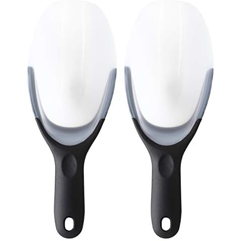 Spring Chef Magnetic Ice Scoop, Contoured Translucent Flexi-Plastic with Soft Grip Handle for Ice, Flour, Rice, Popcorn, Pet Food - Set of 2 Cover