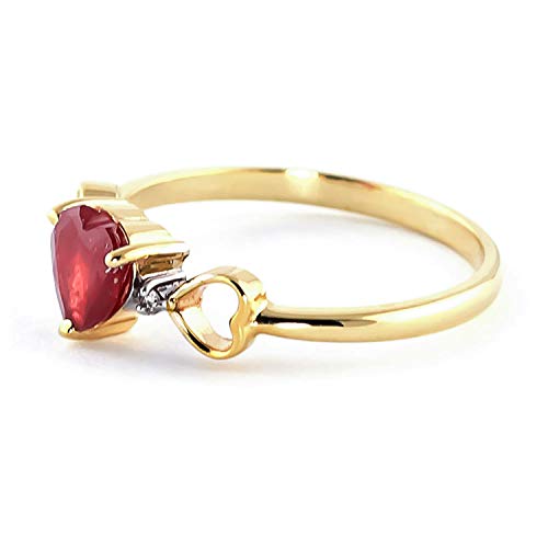Galaxy Gold GG 1.01 ct 14k Solid White, Rose Yellow Gold The Heart of Hearts Ruby & Diamond Ring 43412