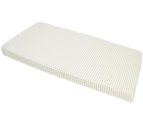 Medi Partners Sabana Bajera Cuna 60x120-100% Algodon Sabanas de Algodón Bebe Ropa de Cama para Bebés Dormir Cuna Fitted Bed Sheet Protector (Cuadros)
