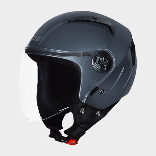 STUDDS Vogue ISI Certified Open Face Motorcycle Helmet for Men and Women with Clear Visor (Gun Grey, , M)